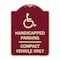 Signmission Handicapped Parking Compact Vehicle Heavy-Gauge Aluminum Sign, 24" x 18", BU-1824-23914 A-DES-BU-1824-23914 - alternate 1